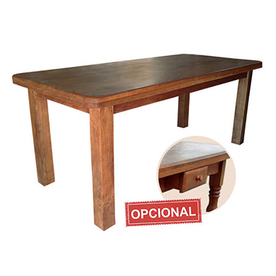 Mesa de campo con caj�n pata torneada o recta