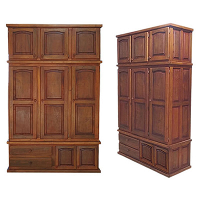 Placard de madera con baulera o zapatero