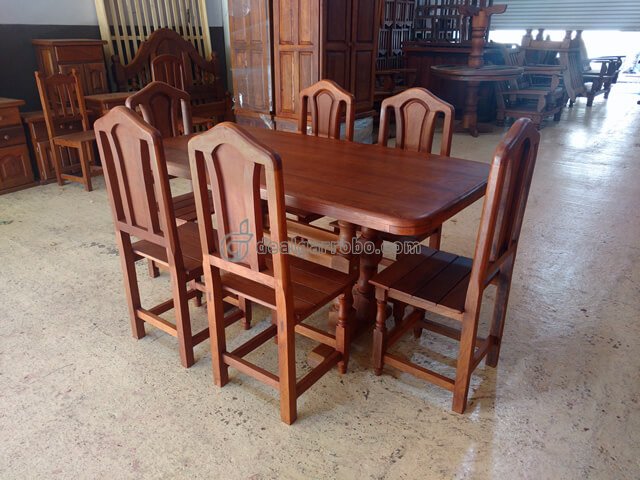Juego de Comedor de Algarrobo Mesa Pata Botella con Sillas Tamaras