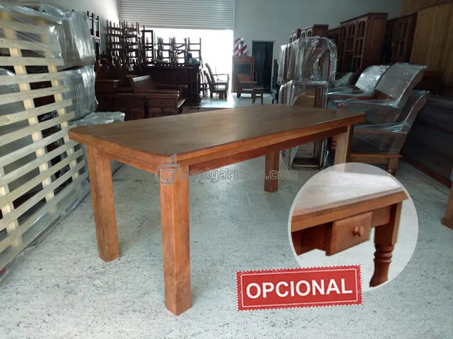 Mesa de Algarrobo Estilo Campo. Mesa Rustica de Madera Pata Recta y Pata Torneada. Modelos y Precios