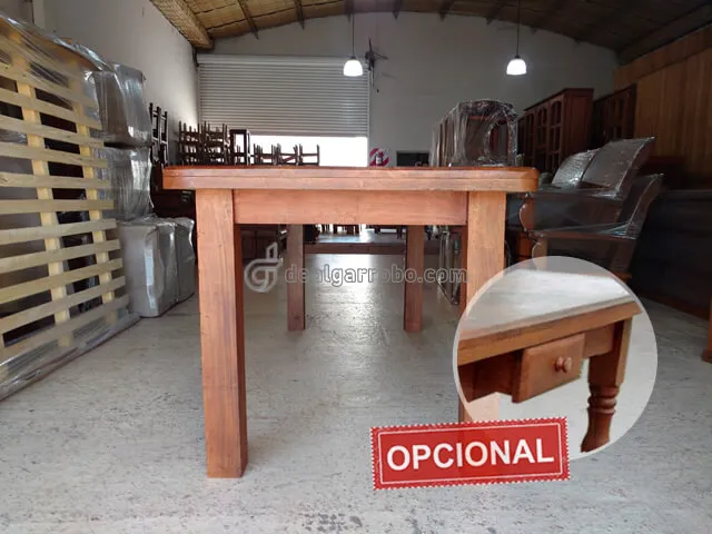 Mesa de Algarrobo Estilo Campo. Mesa Rustica de Madera Pata Recta y Pata Torneada. Modelos y Precios