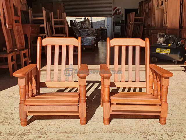 Sillones de Madera de Algarrobo de 3 Cuerpos Reclinable