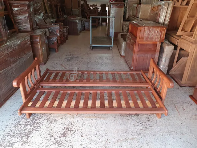 Futon de Madera de Algarrobo de 3 cuerpos