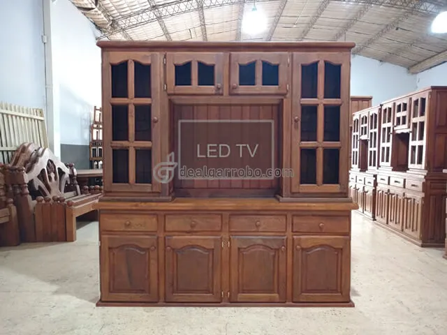 Modular de Algarrobo Para TV Modelo Recto. Fbrica de Aparadores y Cristaleros. Modelos y Precios