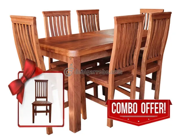 Mesa Extensible con Sillas Ergonmicas de Algarrobo Combo Oferta