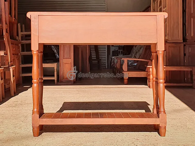 Mesa de Arrime de Algarrobo Moderna para Recibidor con Cajones de Madera Maciza y Estante. Mesa Auxiliar (Dressoire)