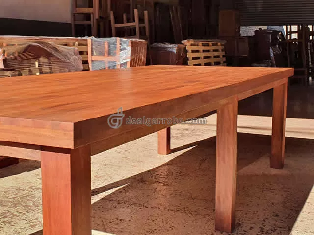 Mesa de Algarrobo de 3 Metros Moderna con 6 Patas