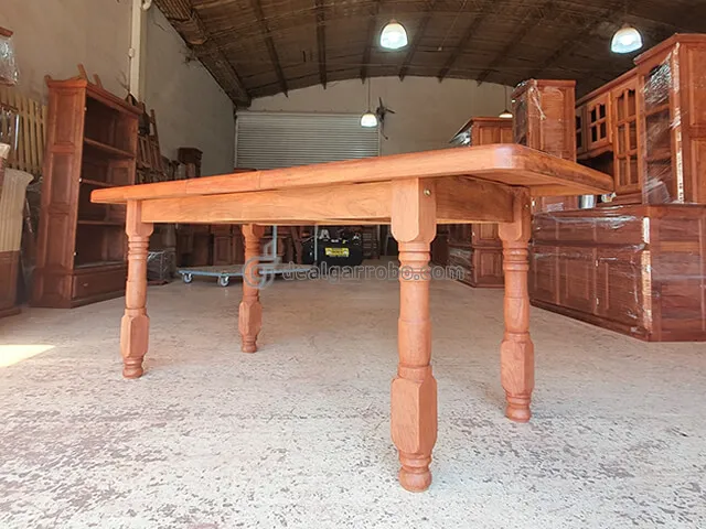 Mesa de Algarrobo Extensible Pata Recta o Torneada Nuevo Modelo con Trampa Fija