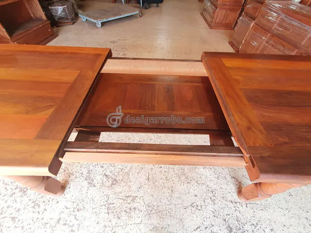 Mesa de Algarrobo Extensible Pata Recta o Torneada Nuevo Modelo con Trampa Fija