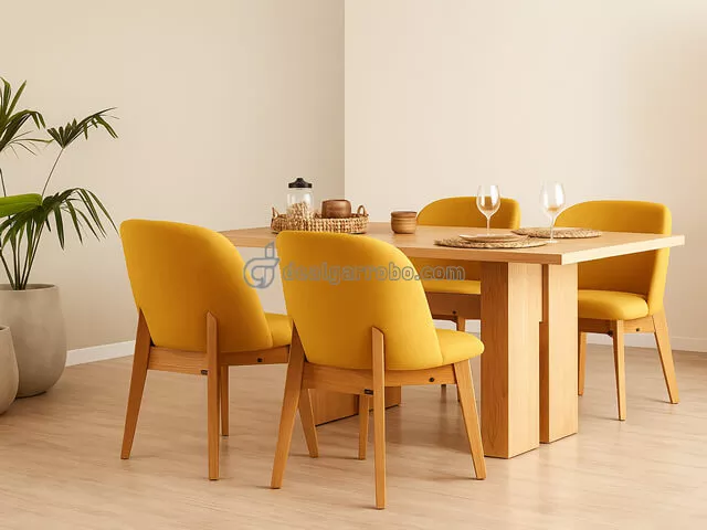Silla de Comedor con Respaldo Curvo Tapizado