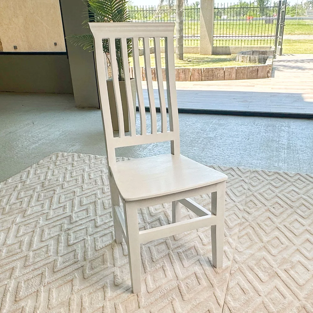 Silla de Comedor de Madera Blanca Ergonómica