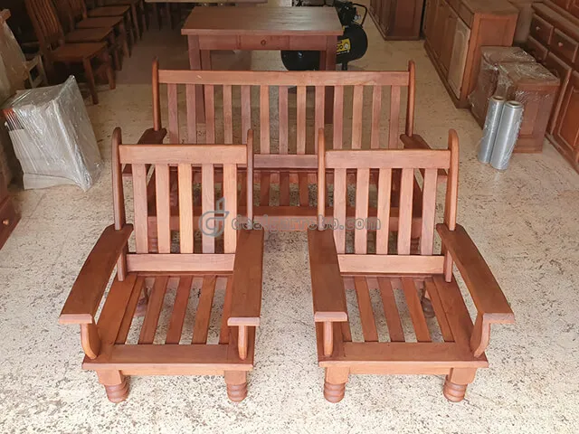 Sillones de Madera de Algarrobo de 3 Cuerpos Cebolla