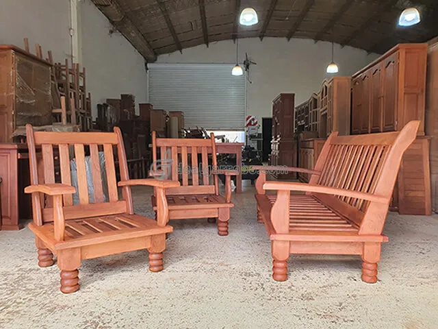 Sillones de Madera de Algarrobo de 3 Cuerpos Cebolla