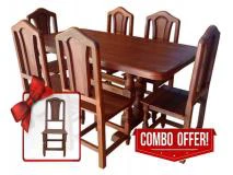 Juego Algarrobo Mesa Pata Botella con Sillas Tamaras | Precio $ 951.980
