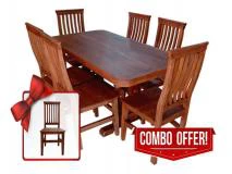 Juego Mesa de Algarrobo Pata Botella con Sillas Ergonmicas | Precio $ 1.009.200