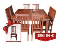 Mesa Cuadrada con 8 Sillas Ergonmicas de Algarrobo | Precio $ 1.215.216