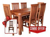 Mesa Extensible con Sillas Ergonmicas de Algarrobo Combo Oferta | Precio $ 722.848 Combos Muebles de Algarrobo. Juegos de Mesas y Sillas para Comedor. Juego de Sillones y Combos para el Dormitorio. OFERTAS.