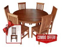 Juego de Algarrobo Mesa Redonda con Sillas Ergonmicas | Precio $ 962.800