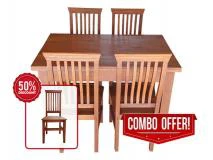 Juego de Mesa con 4 Sillas de Algarrobo Ergonmicas | Precio $ 815.480