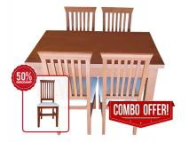 Juego de Mesa con 4 Sillas de Algarrobo Ergonmicas Tapizadas | Precio $ 936.440