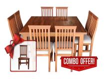 Mesa Cuadrada con 8 Sillas de Algarrobo Tapizadas Ergonmicas | Precio $ 307.486 Combos Muebles de Algarrobo. Juegos de Mesas y Sillas para Comedor. Juego de Sillones y Combos para el Dormitorio. OFERTAS.