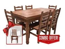 Combo Mesa de Campo con Sillas de Algarrobo Modernas | Precio $ 638.000 Combos Muebles de Algarrobo. Juegos de Mesas y Sillas para Comedor. Juego de Sillones y Combos para el Dormitorio. OFERTAS.