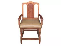 Silla de Algarrobo Tapizada Con Apoyabrazos Modelo Tamara