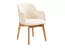 Silla de Comedor con Apoyabrazos y Respaldo Curvo Tapizado