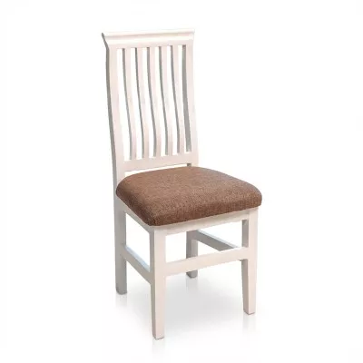 Silla de Comedor Blanca Tapizada y Ergonómica en Madera