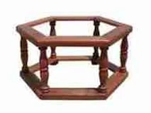 Mesa ratona de algarrobo exagonal vidrio | Precio $ 124.989