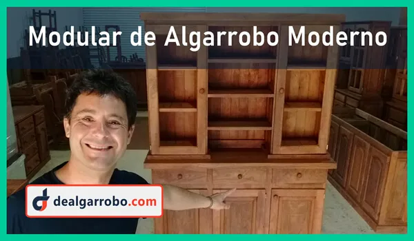 Modular de Algarrobo Moderno 3 Puertas 1,50 Metros. Fábrica de Aparadores y Cristaleros. Modelos y Precios