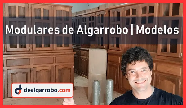 Modular de Algarrobo de 2 Metros y 4 Puertas. Fábrica de Aparadores y Cristaleros. Modelos y Precios