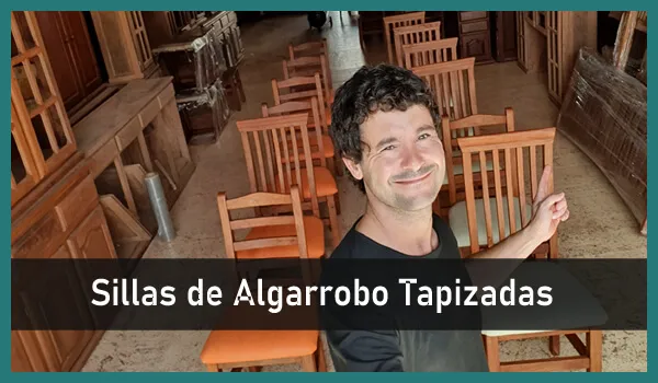 Juego de Algarrobo Mesa con Sillas Ergonómicas Tapizadas