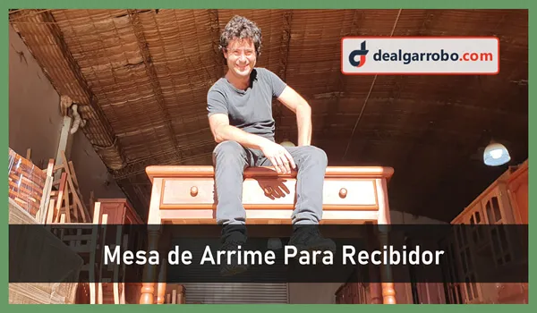 Mesa de Arrime de Algarrobo Moderna para Recibidor con Cajones de Madera Maciza y Estante. Mesa Auxiliar (Dressoire)