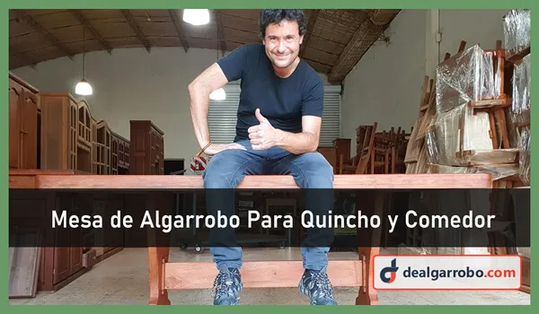 Mesa de Algarrobo con Pata Corazón a Precio de Fábrica