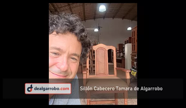 Silla de Algarrobo Tapizada Con Apoyabrazos Modelo Tamara
