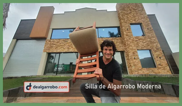 Silla de Algarrobo Moderna Tapizado Tela