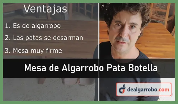Mesa de Algarrobo Pata Botella para Comedor, Quinchos y Galerías. Precios de Fabrica. Mesas Largas.