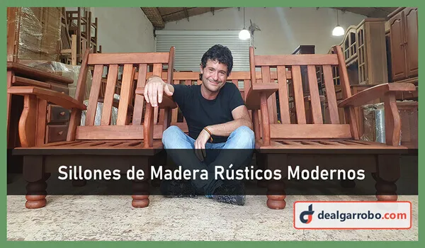 Sillones de Madera de Algarrobo de 3 Cuerpos Cebolla