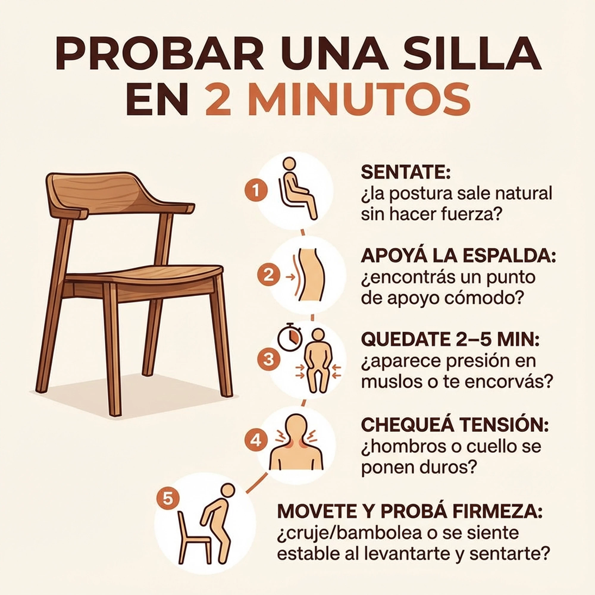 C&oacute;mo probar una silla de comedor c&oacute;moda en 2 minutos