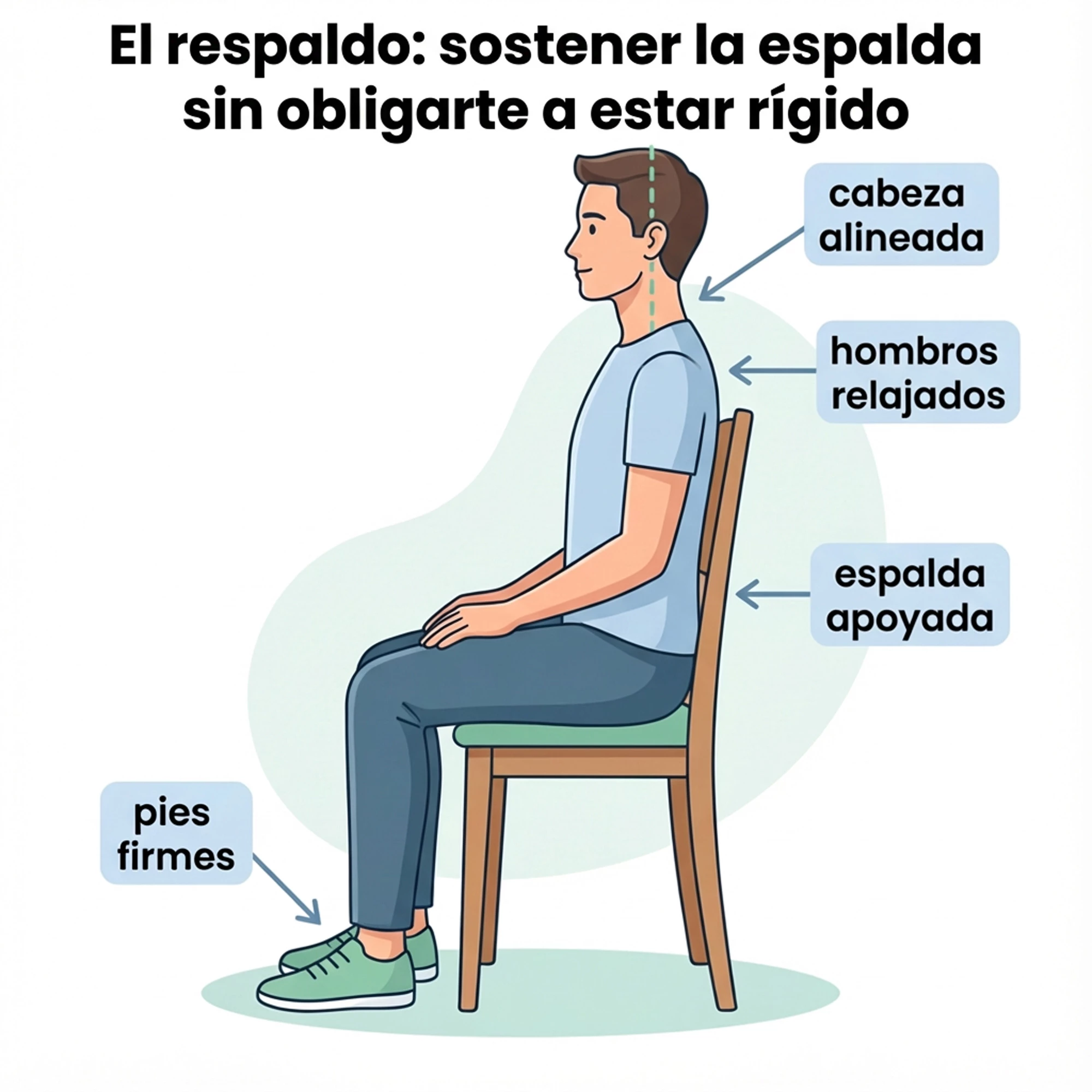 Postura natural para una silla de comedor ergon&oacute;mica