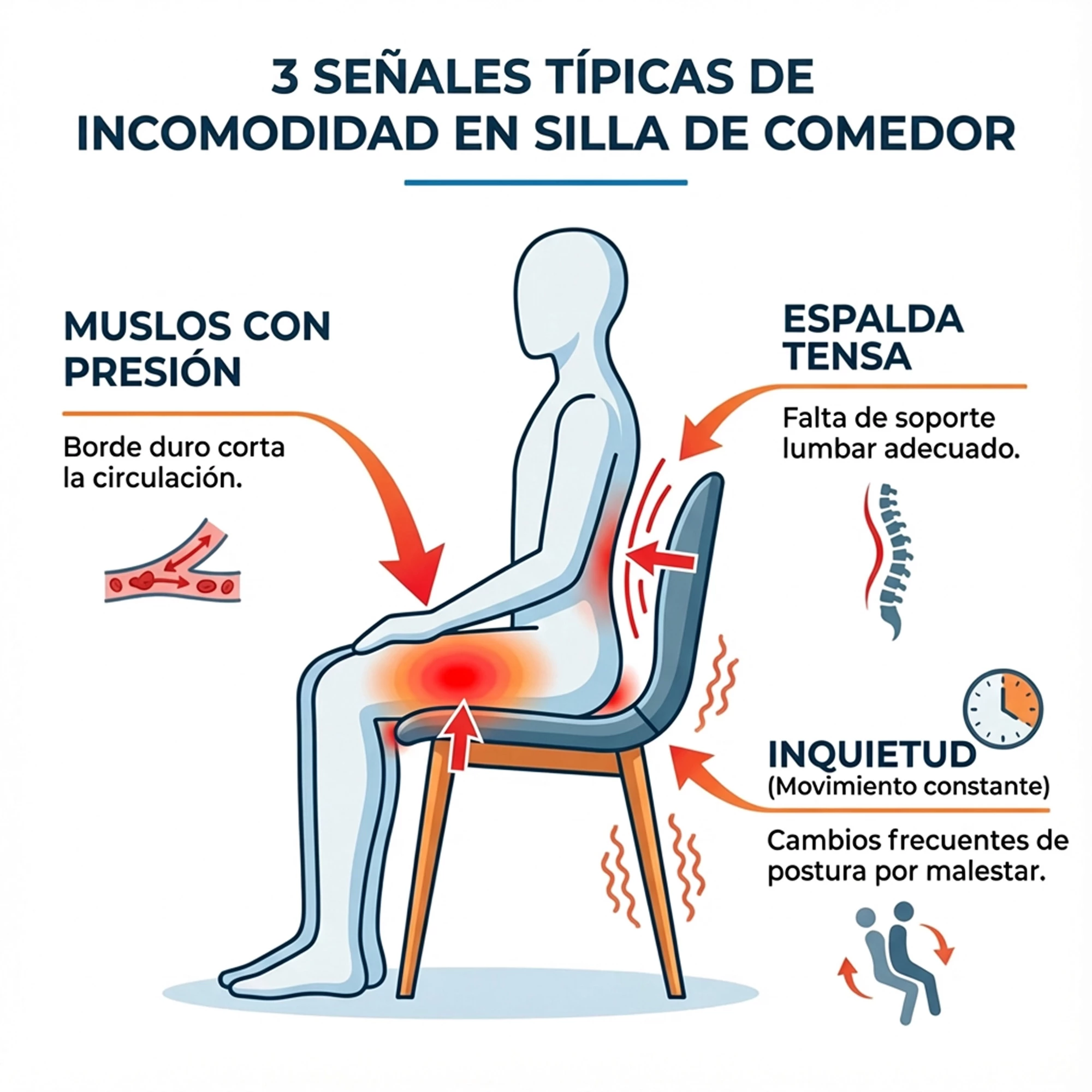 Se&ntilde;ales de que una silla de comedor no es comoda